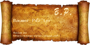 Baumer Péter névjegykártya