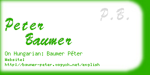 peter baumer business card